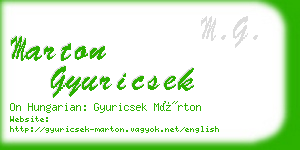 marton gyuricsek business card